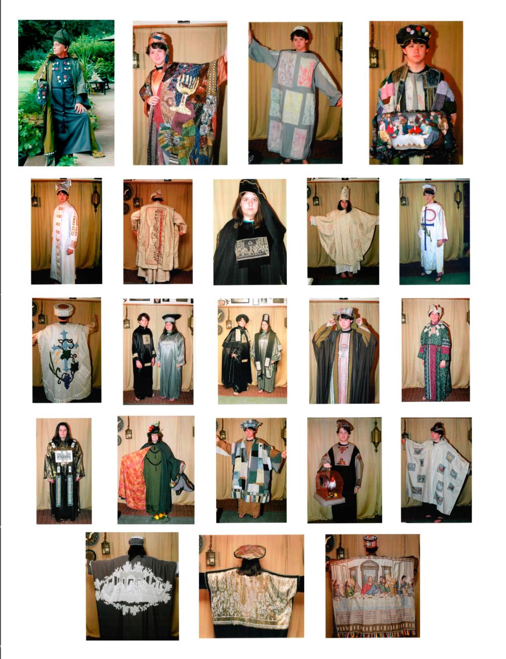WILBER ‘CORKEY' CHRISTMAN. 18 DOUBLE ROBES INSPIRED BY THETHE LAST SUPPER MOTIF. sold by Slotin Folk Art Auction, lot 526 — auction record photograph