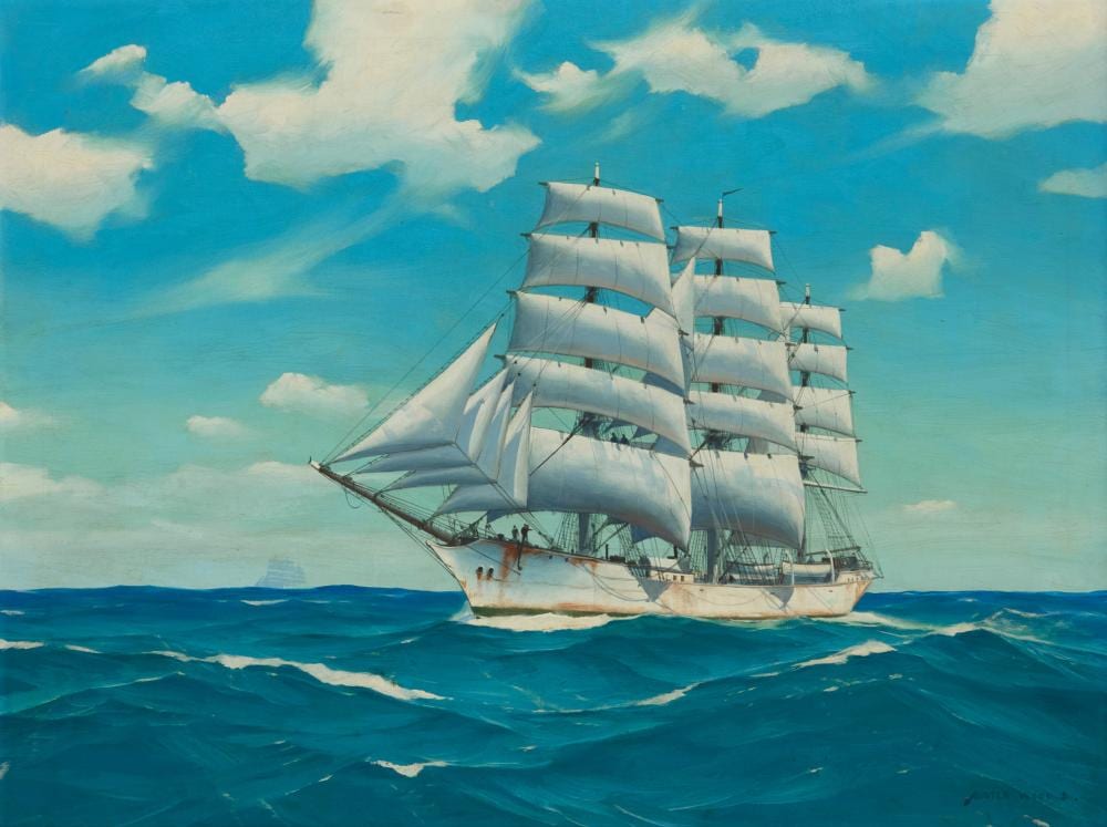 Hunter Wood comparable auction result: hunter wood 1908 1948 ship tusitala