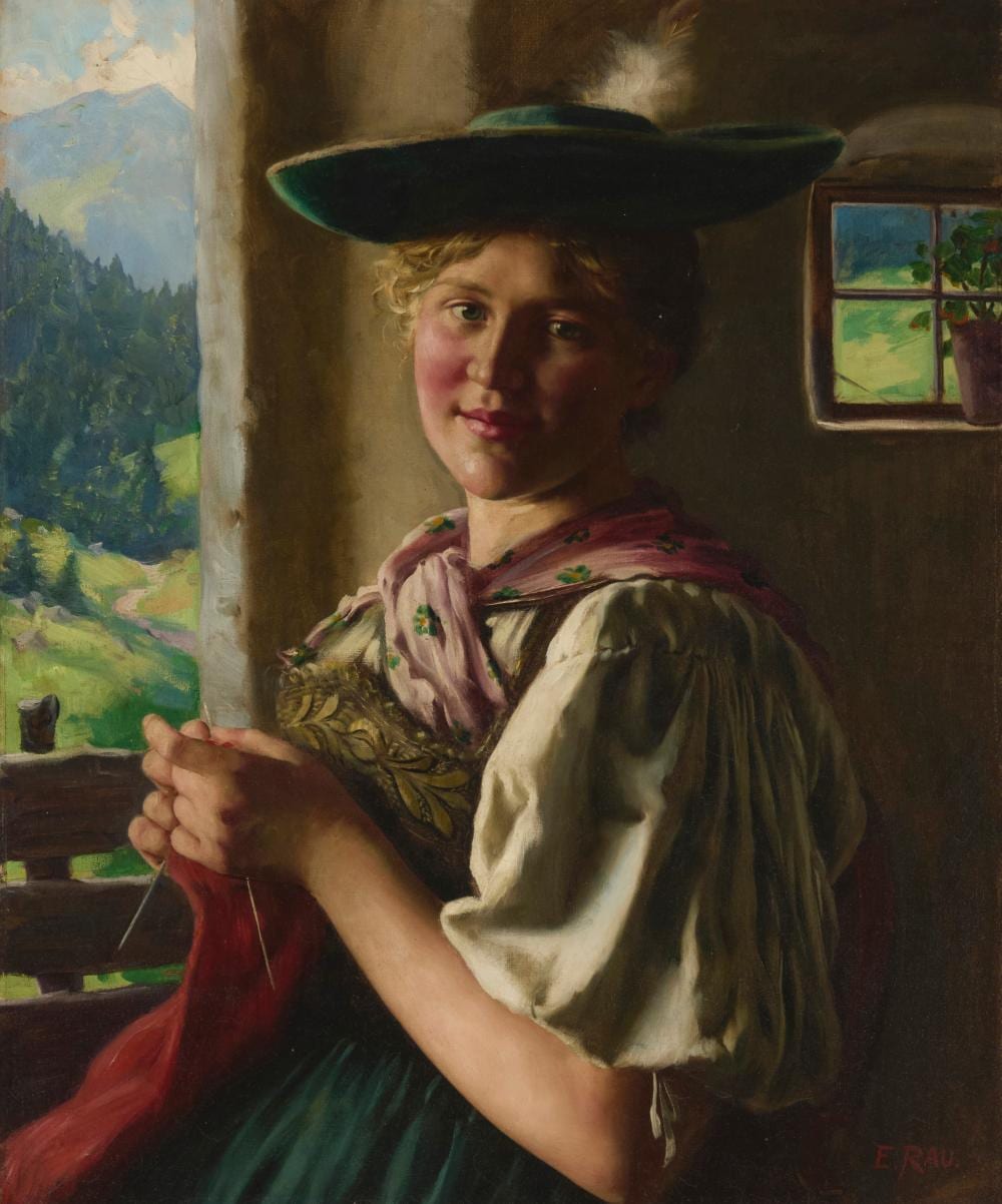 Emil Rau comparable auction result: emil rau 1858 1937 bavarian girl