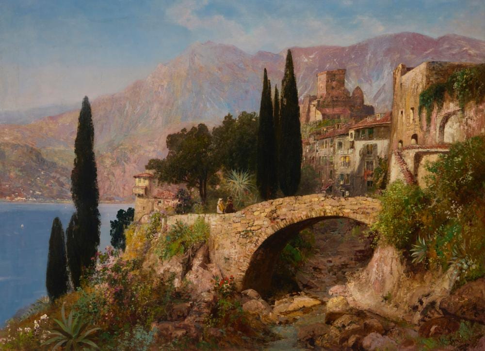 Alois Arnegger comparable auction result: alois arnegger 1879 1963 italian coastal village scene