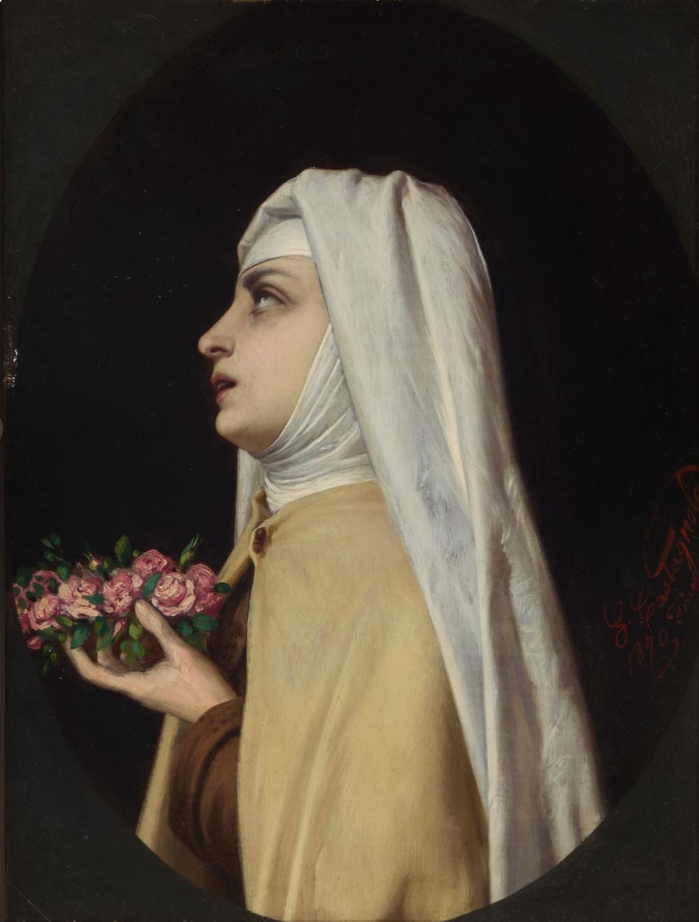 Gabriele Castagnola comparable auction result: gabriele castagnola 1828 1883 praying nun 1870