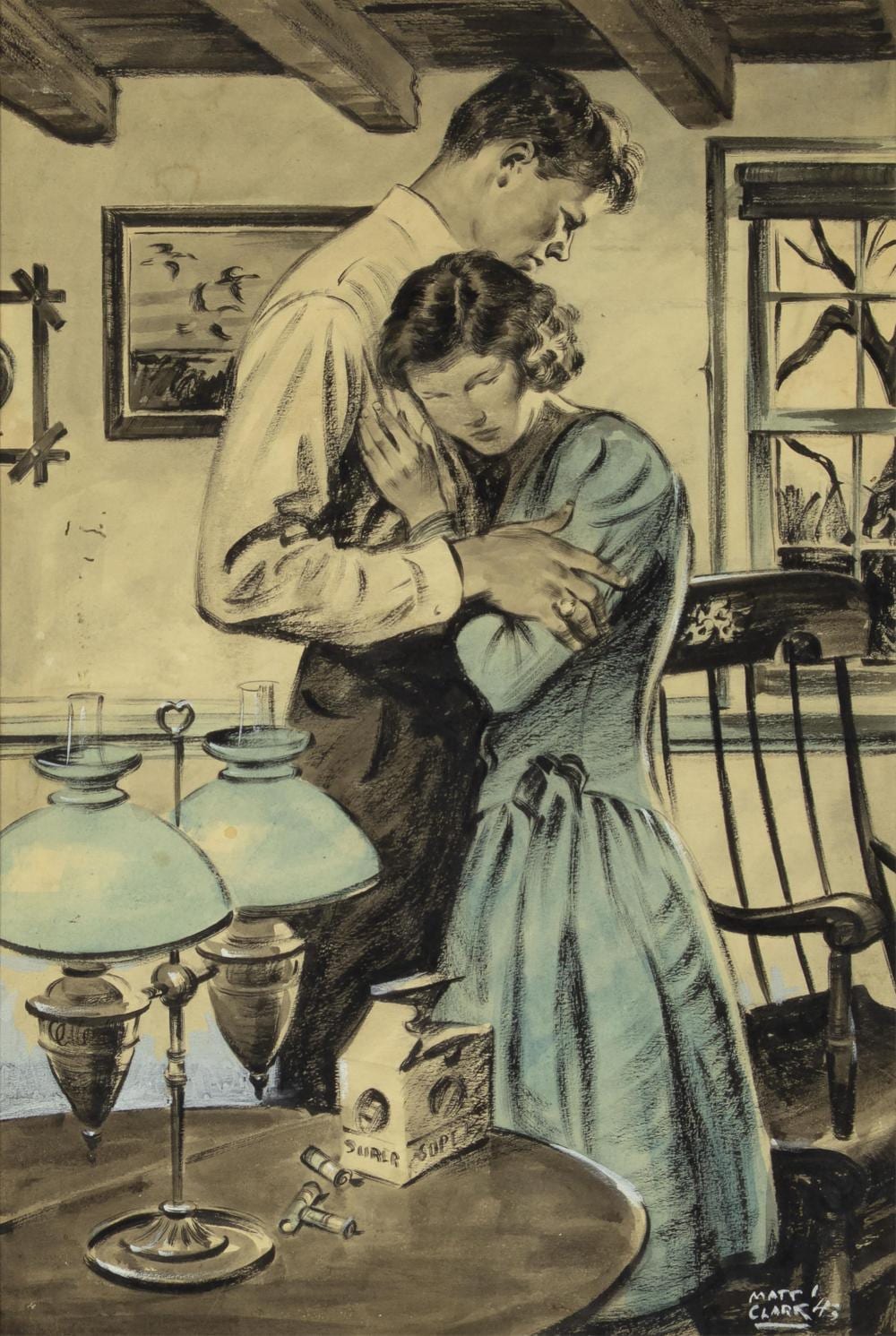 Matt Clark comparable auction result: matt clark 1903 1972 illustration for the saturday evening post 1943