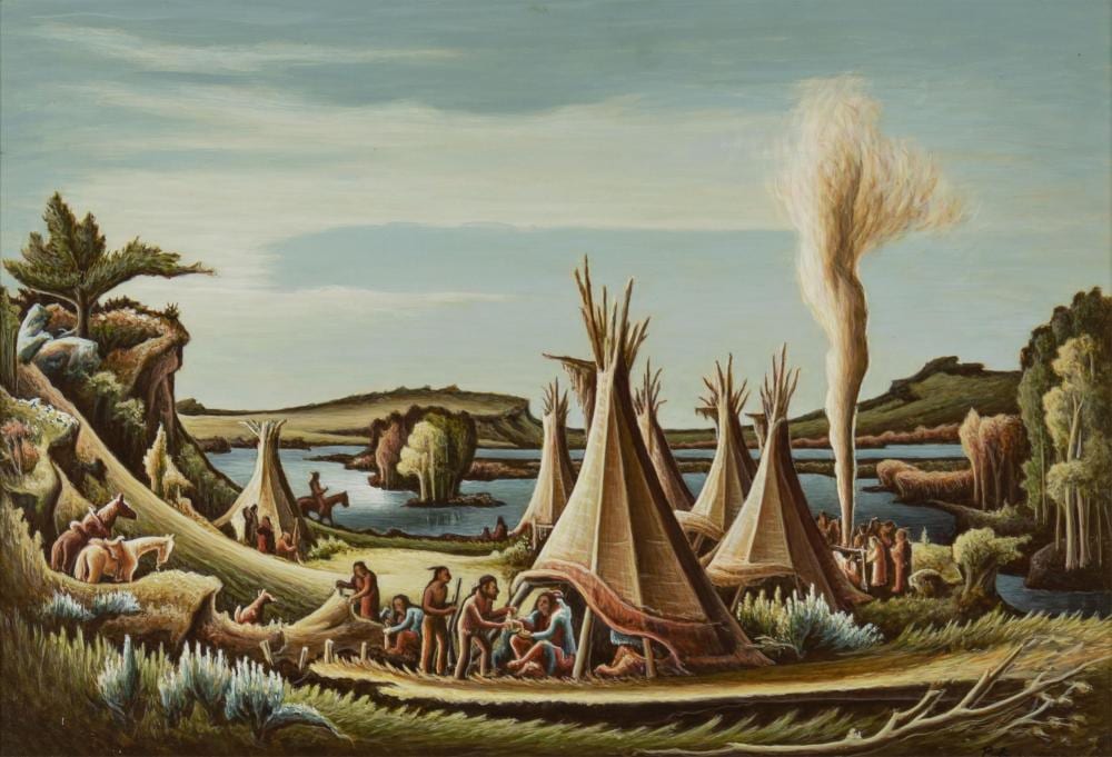 Aaron Gunn Pyle comparable auction result: aaron gunn pyle 1903 1972 indian village