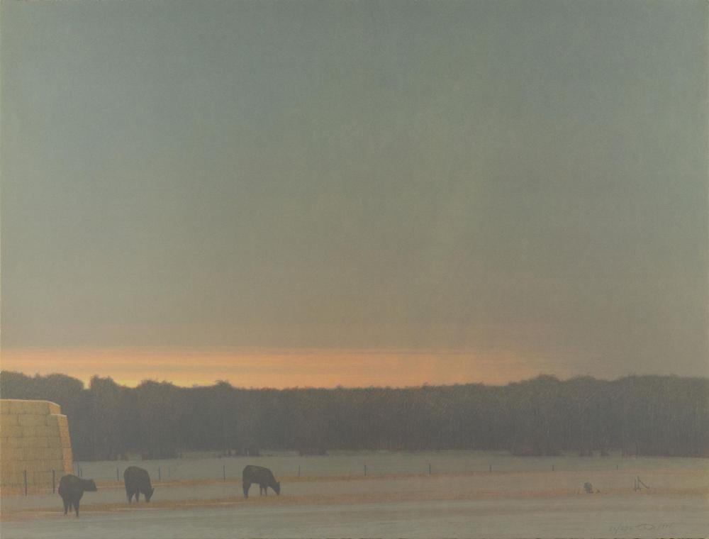 Russell Chatham comparable auction result: russell chatham 1939 2019 snowy march evening 1997