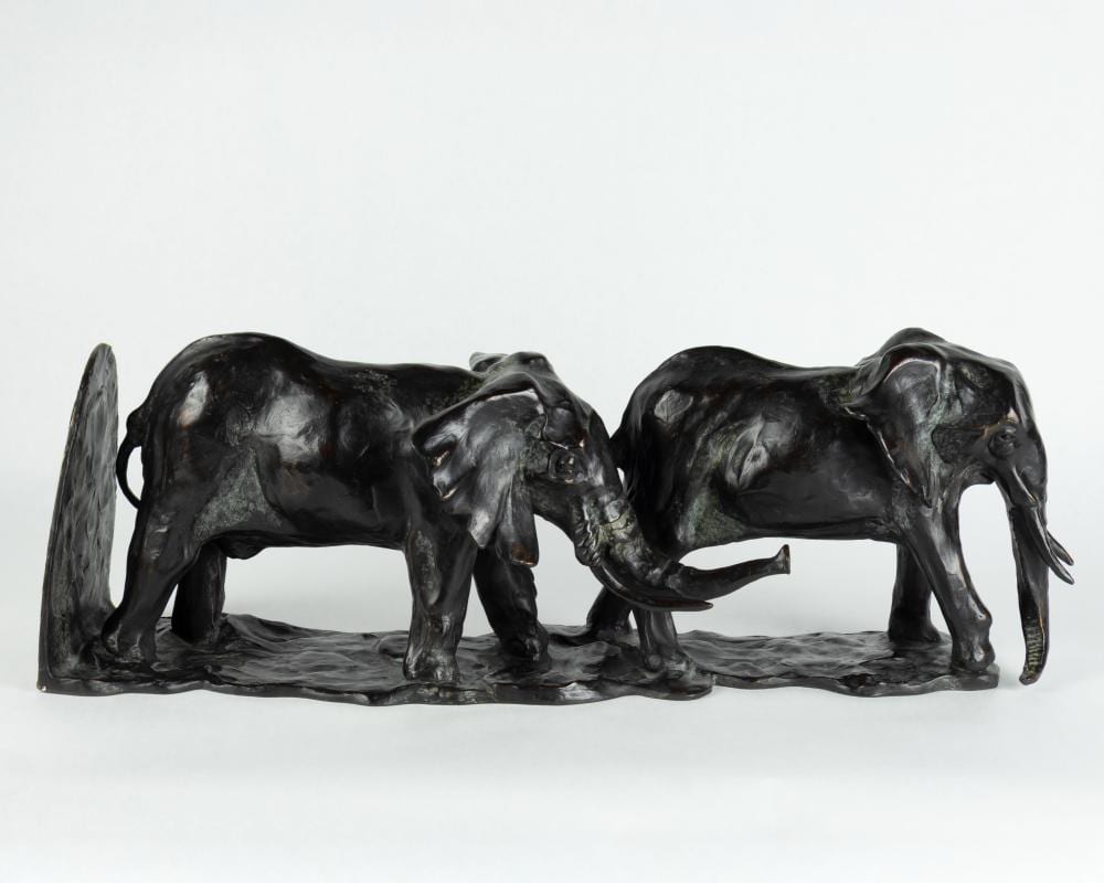 george northup 1940 2017 elephant bookend · Jackson Hole Art Auction · 2026-02-12 George Northup comparable auction result: george northup 1940 2017 elephant bookend