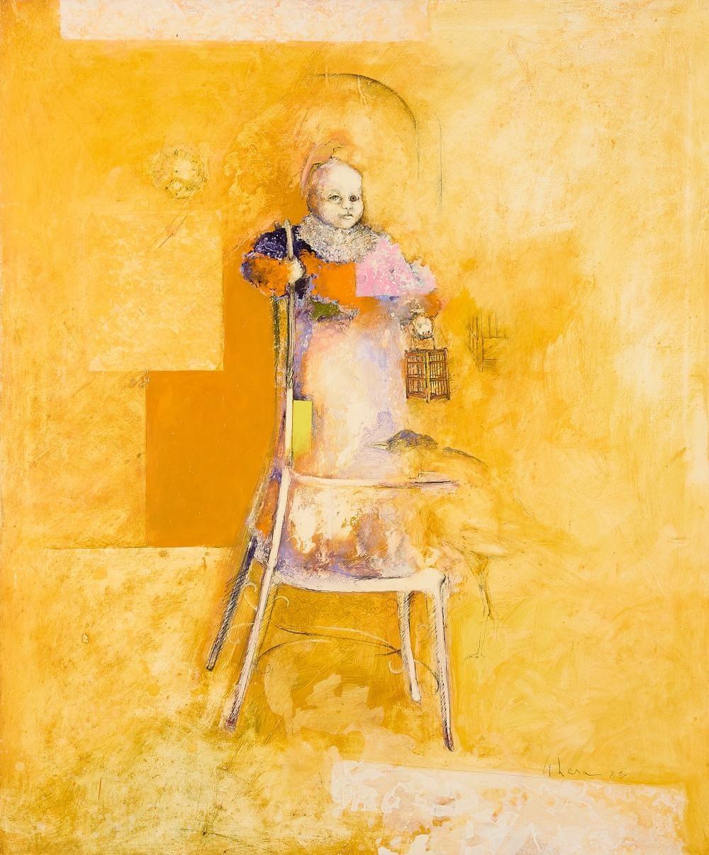 Armond Lara comparable auction result: armond lara the poet painting 1988