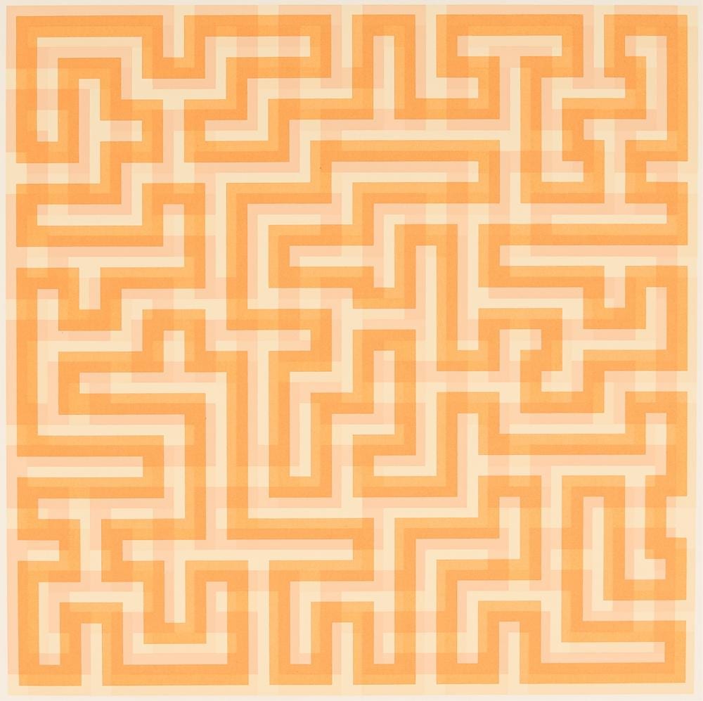 Anni Albers comparable auction result: anni albers orange meander serigraph 1970