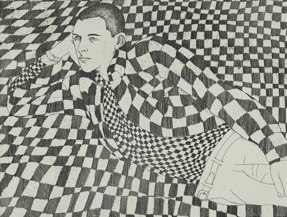 Beth Van Hoesen comparable auction result: beth van hoesen checks etching