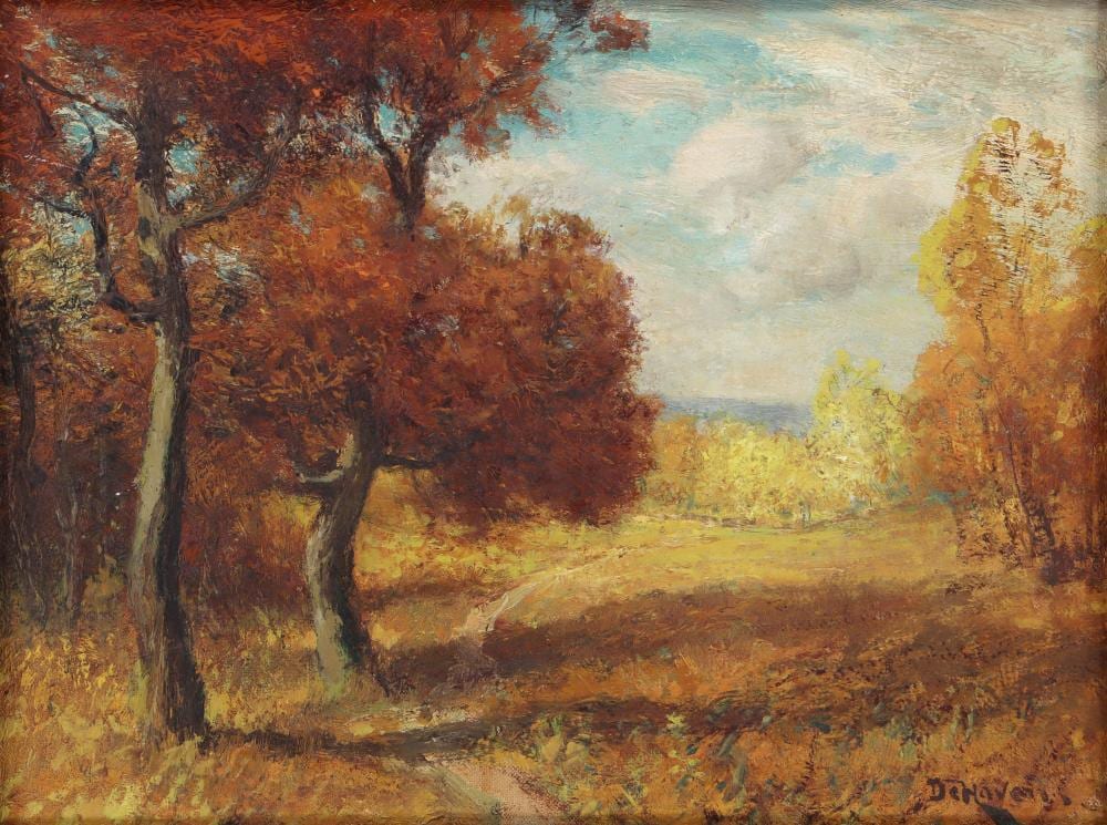 Franklin DeHaven comparable auction result: franklin dehaven american 1856 1934 autumn landscape oil on canvas