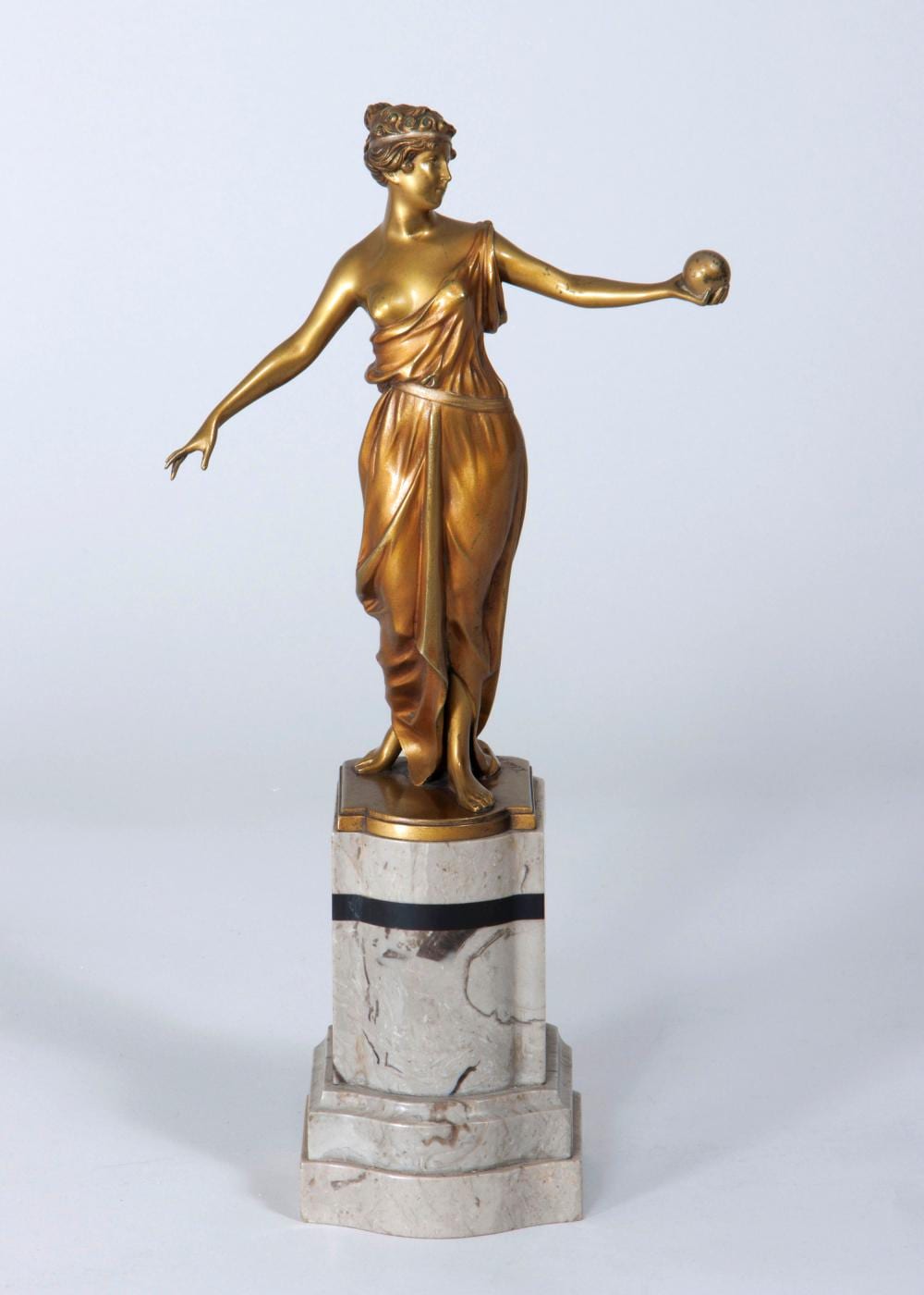 Hans Keck comparable auction result: hans keck austrian 1875 1941 die kugelspielerin bronze with gold patina