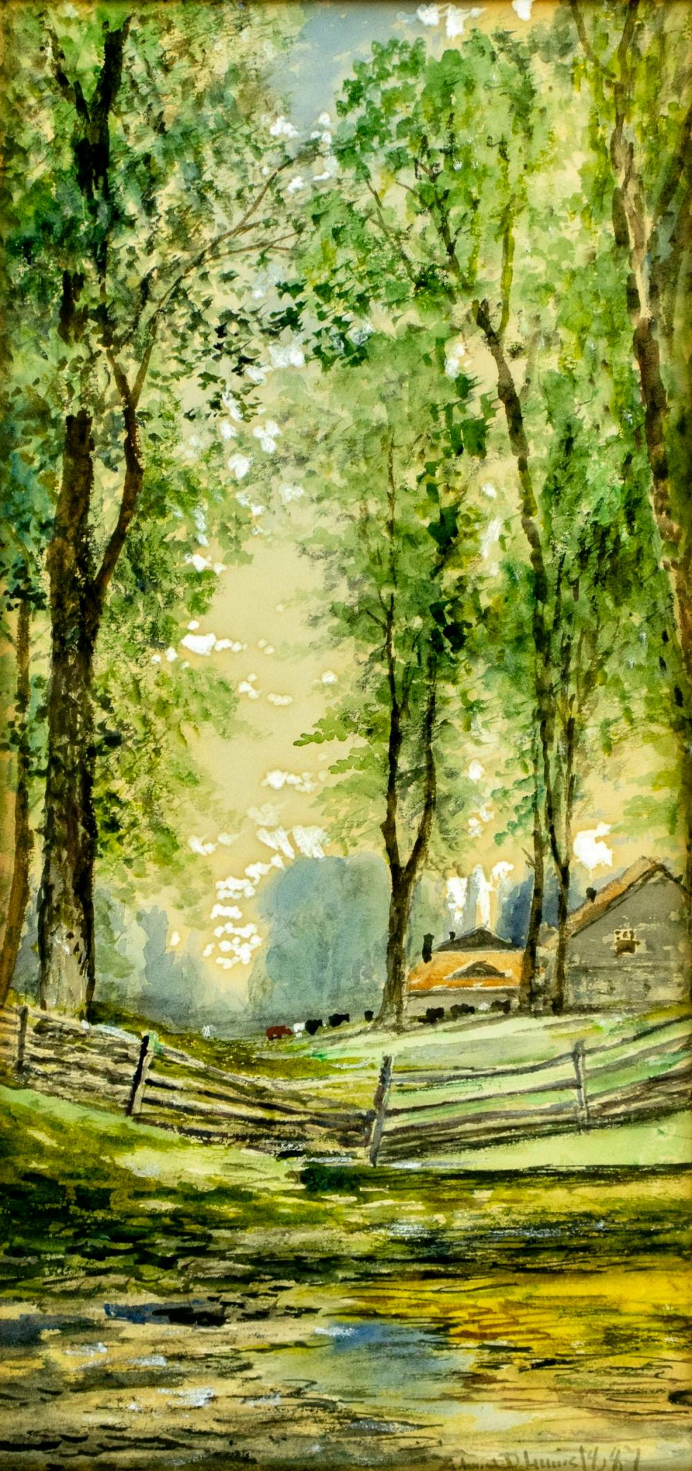 Edmund Darch Lewis comparable auction result: edmund darch lewis pa 1835 1910 watercolor painting antique