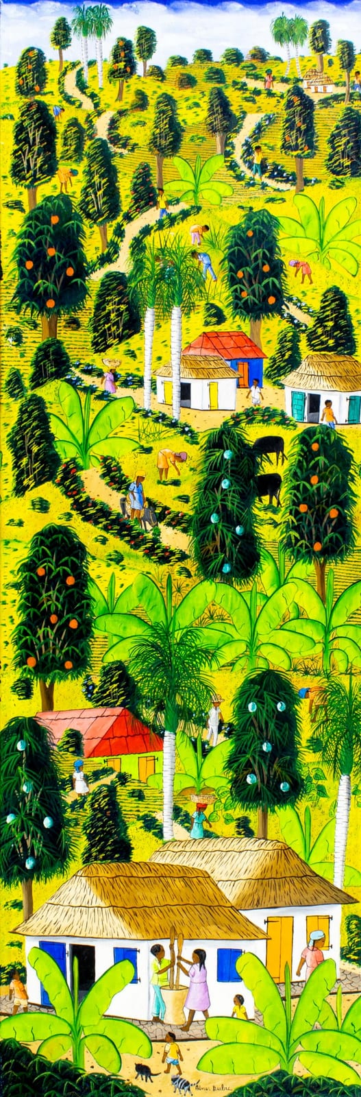 Abner Dubic comparable auction result: abner dubic haiti 1944 oil painting