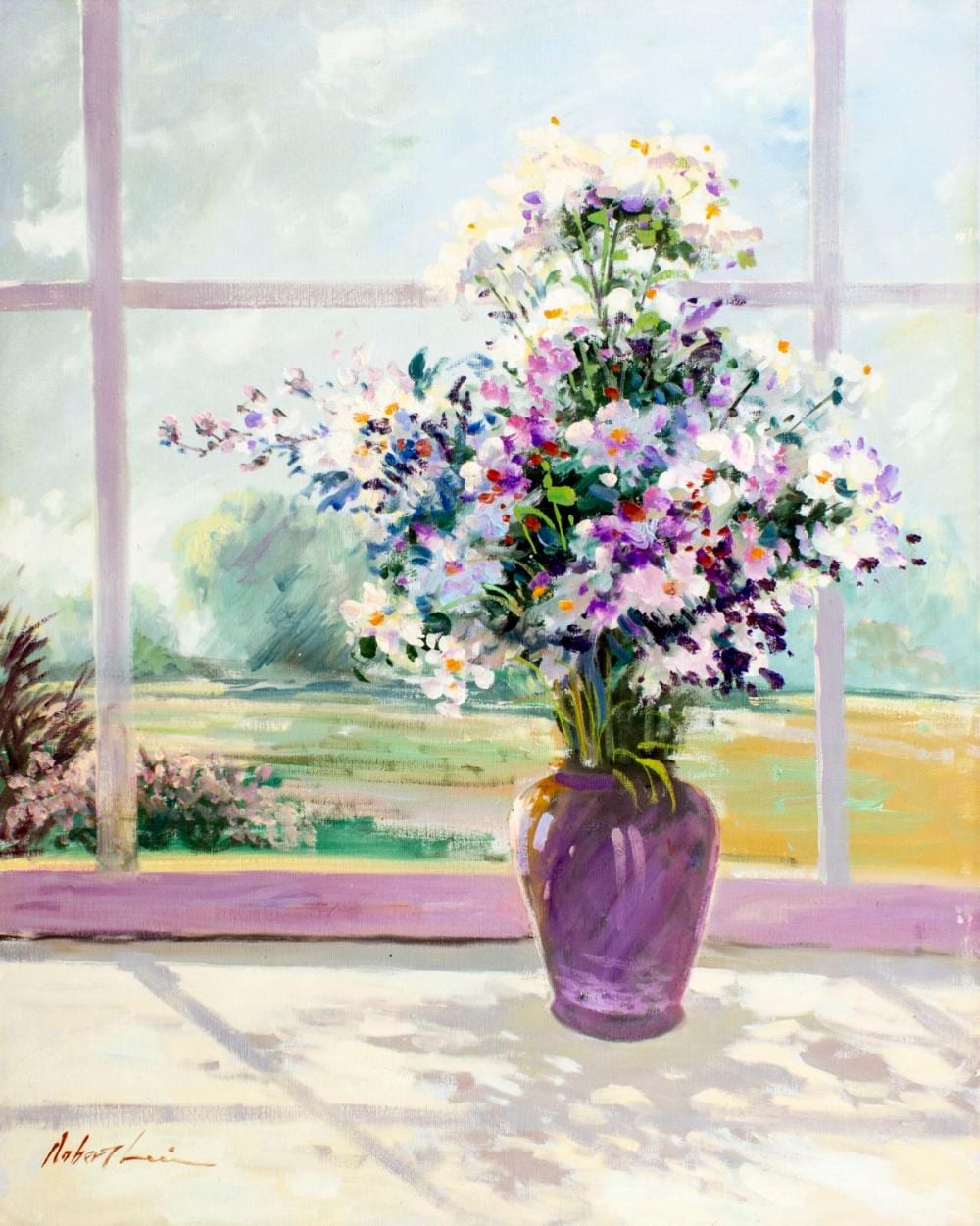 Robert Lui comparable auction result: robert lui vietnam ny b 1951 oil painting