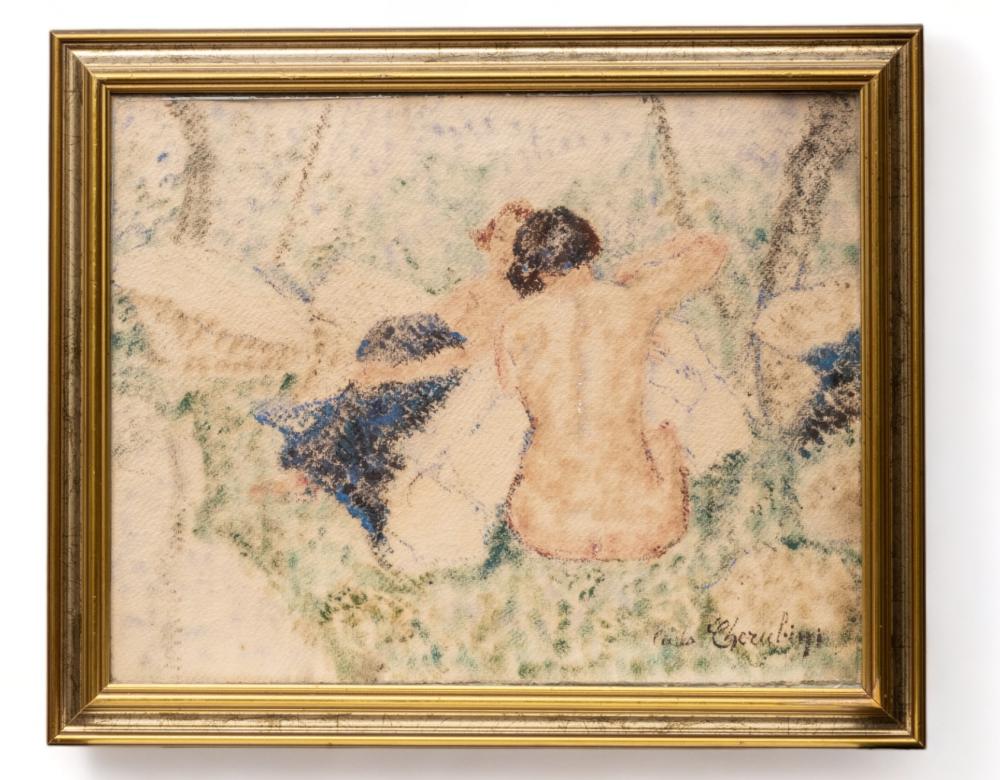 Carlo Cherubini comparable auction result: carlo cherubini signed pastel on paper drawing painting