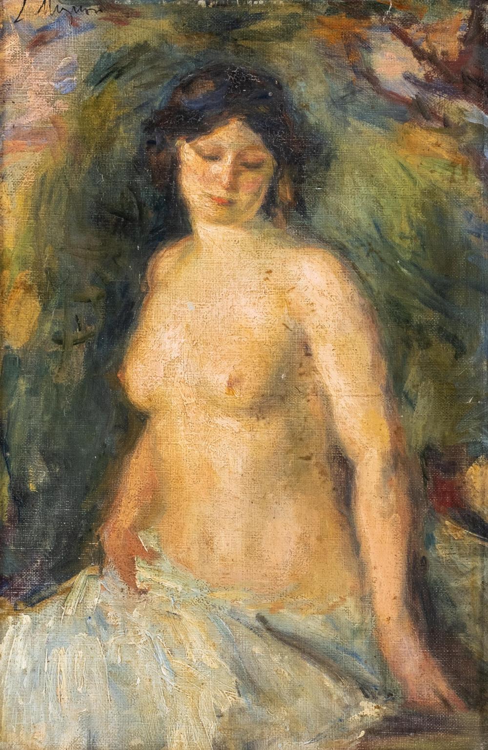 Lucien Mignon comparable auction result: lucien mignon signed female nude oil on canvas mounted on panel painting
