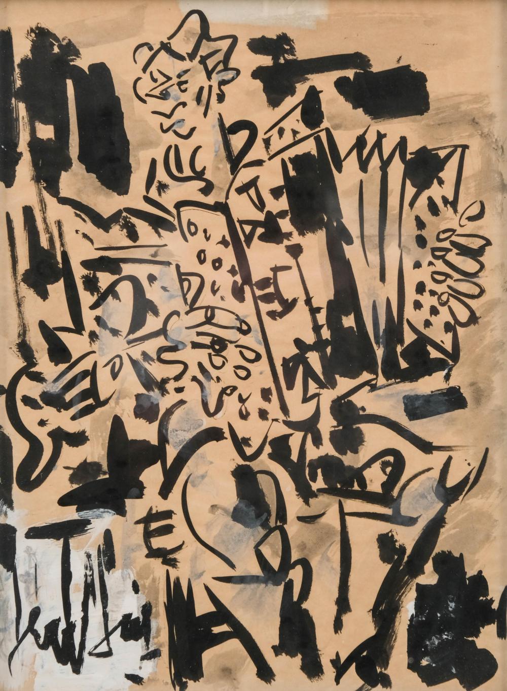 Gen-Paul comparable auction result: gen paul the accordionist signed mixed media ink and gouache on paper early 20th century