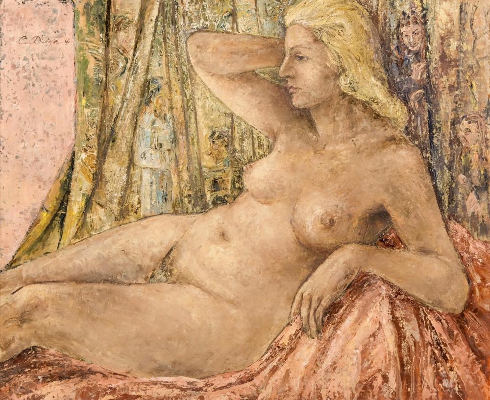 Carmen Dionyse comparable auction result: carmen dionyse reclining nude signed oil on canvas painting 1946