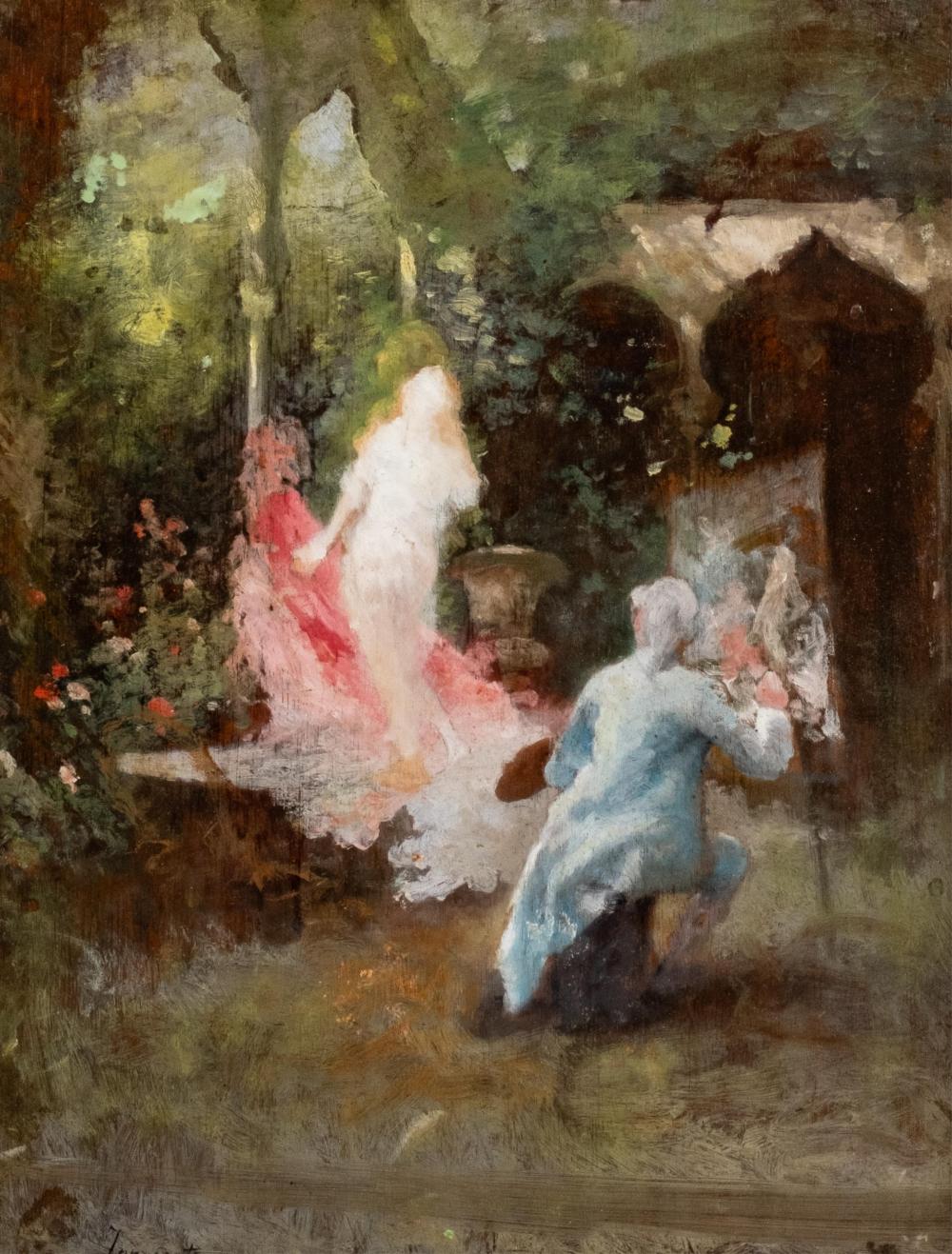 Camillo Innocenti Signed Impressionist Oil on Panel Painting, Early 20th Century sold by Collective Hudson, LLC, lot 412 — auction record photograph