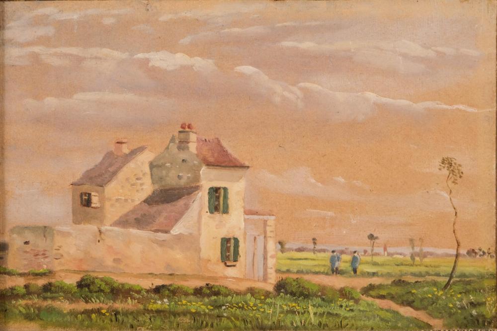 Eugène Cicéri comparable auction result: eug ne cic ri pavilion at l ha les roses oil on paper 19th century