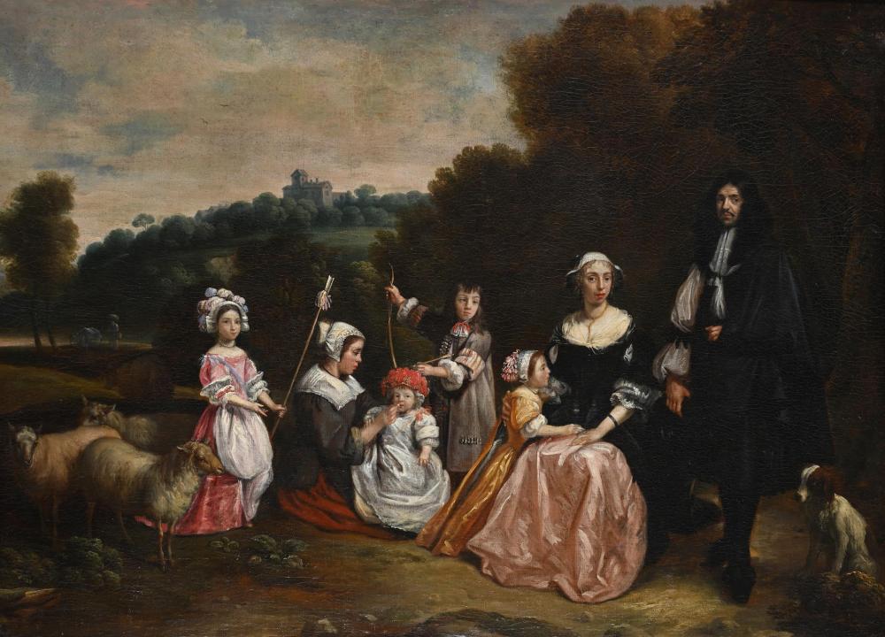 Gillis van Tilborgh comparable auction result: gillis van tilborgh flemish 1615 circa 1678 a pastoral landscape with a portrait of a family