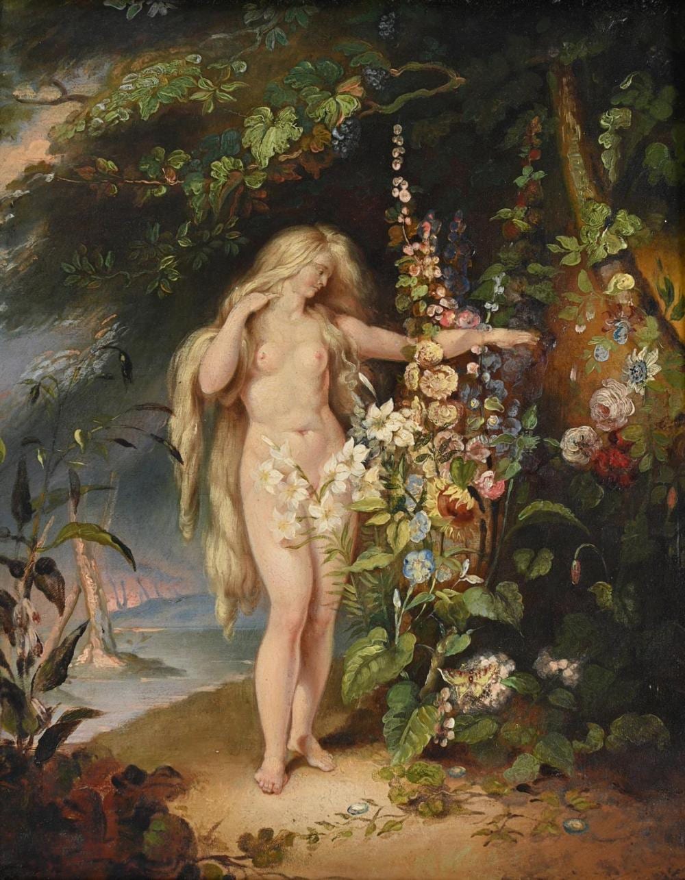 Richard Westall comparable auction result: richard westall british 1765 1836 eve amongst the flowers