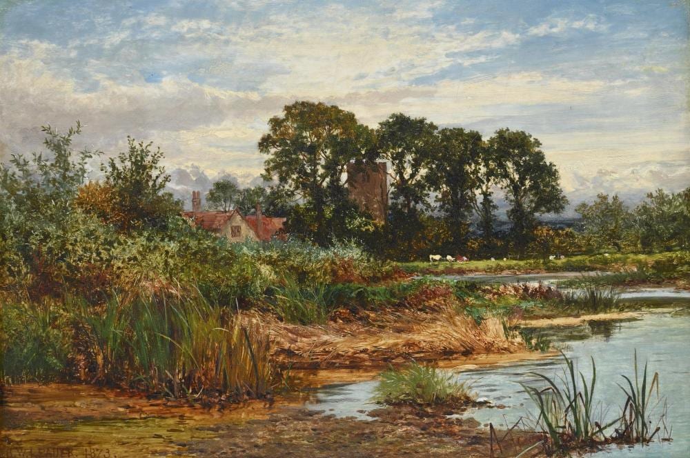 Benjamin Williams Leader comparable auction result: benjamin williams leader british 1831 1923 the church at goring on thames