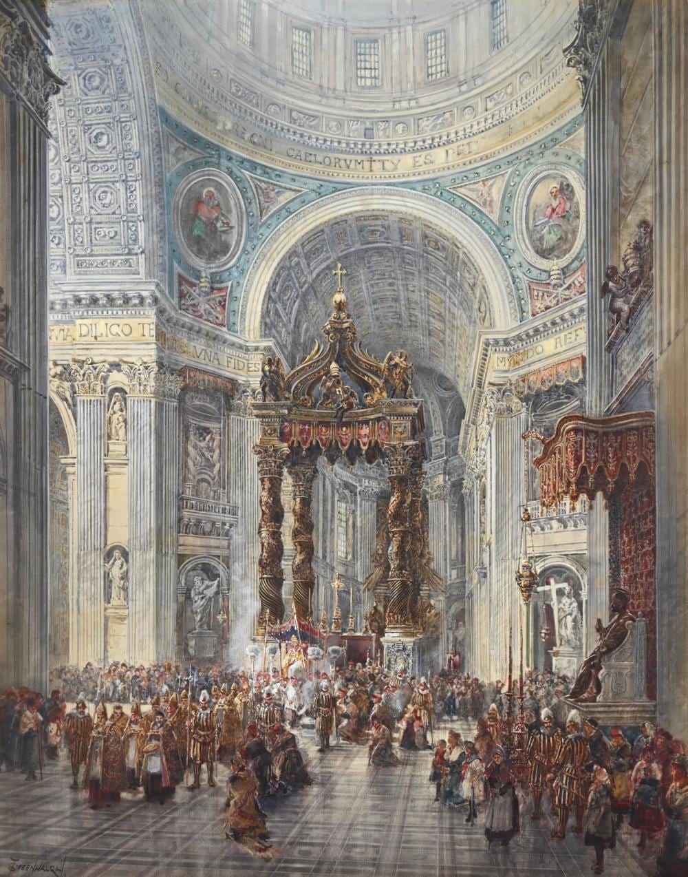 Thomas Greenhalgh comparable auction result: thomas greenhalgh british act 1848 1906 a procession in the st peter s basilica