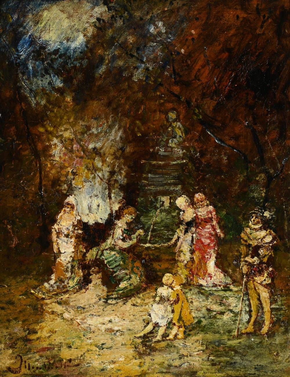 Adolphe Monticelli comparable auction result: adolphe monticelli french 1824 1886 figures by a statue