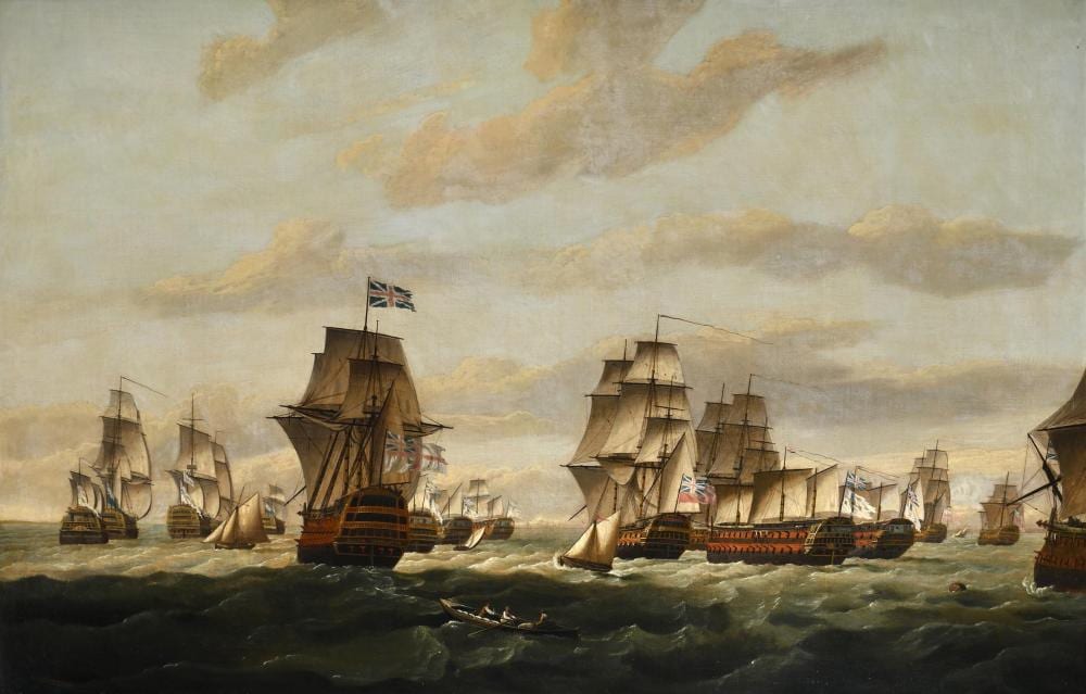 Thomas Luny comparable auction result: thomas luny british 1759 1837 the british fleet under admiral lord howe