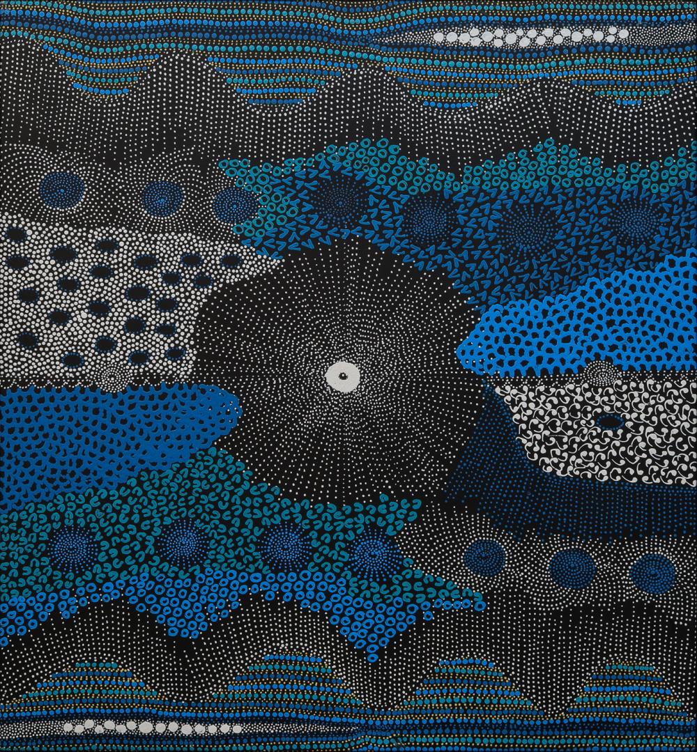 Janet Long Nakamarra comparable auction result: janet long nakamarra water dreaming acrylic on canvas 94cm x 87cm
