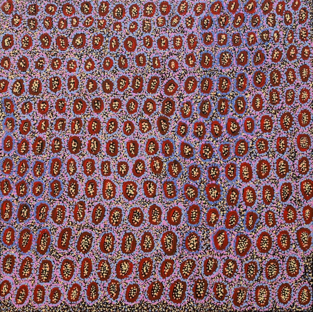 Mary Gibson Nakamarra comparable auction result: mary gibson nakamarra my country acrylic on canvas 99cm x 99cm