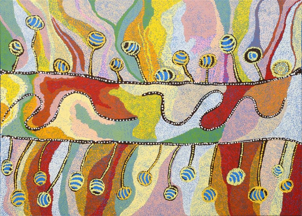 Maureen Douglas comparable auction result: maureen douglas my mothers country acrylic on linen 102cm x 141cm