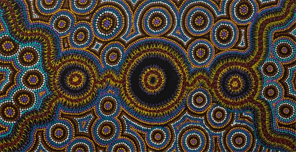 Gracie Kunoth comparable auction result: gracie kunoth seed dreaming acrylic on canvas 52cm x 102cm