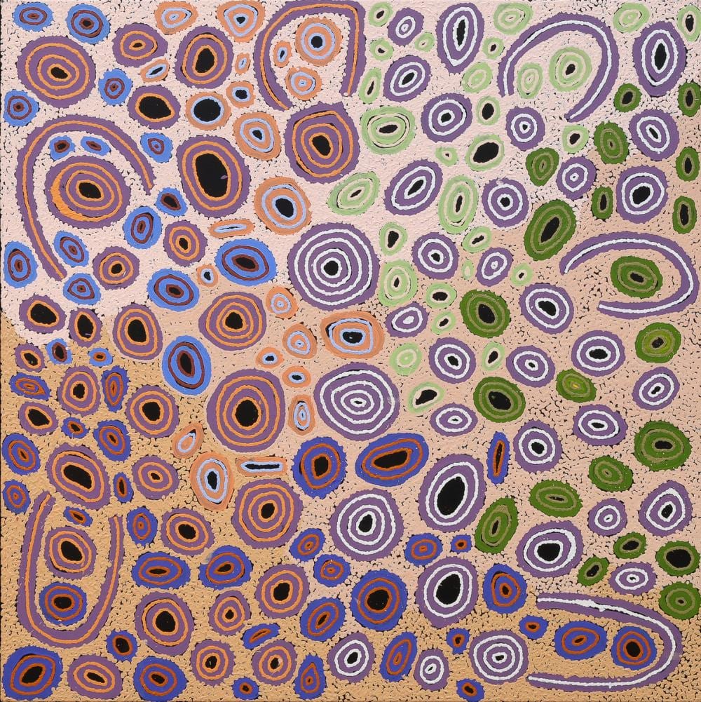 Mary Gibson Nakamarra comparable auction result: mary gibson nakamarra my country acrylic on canvas 100cm x 100cm