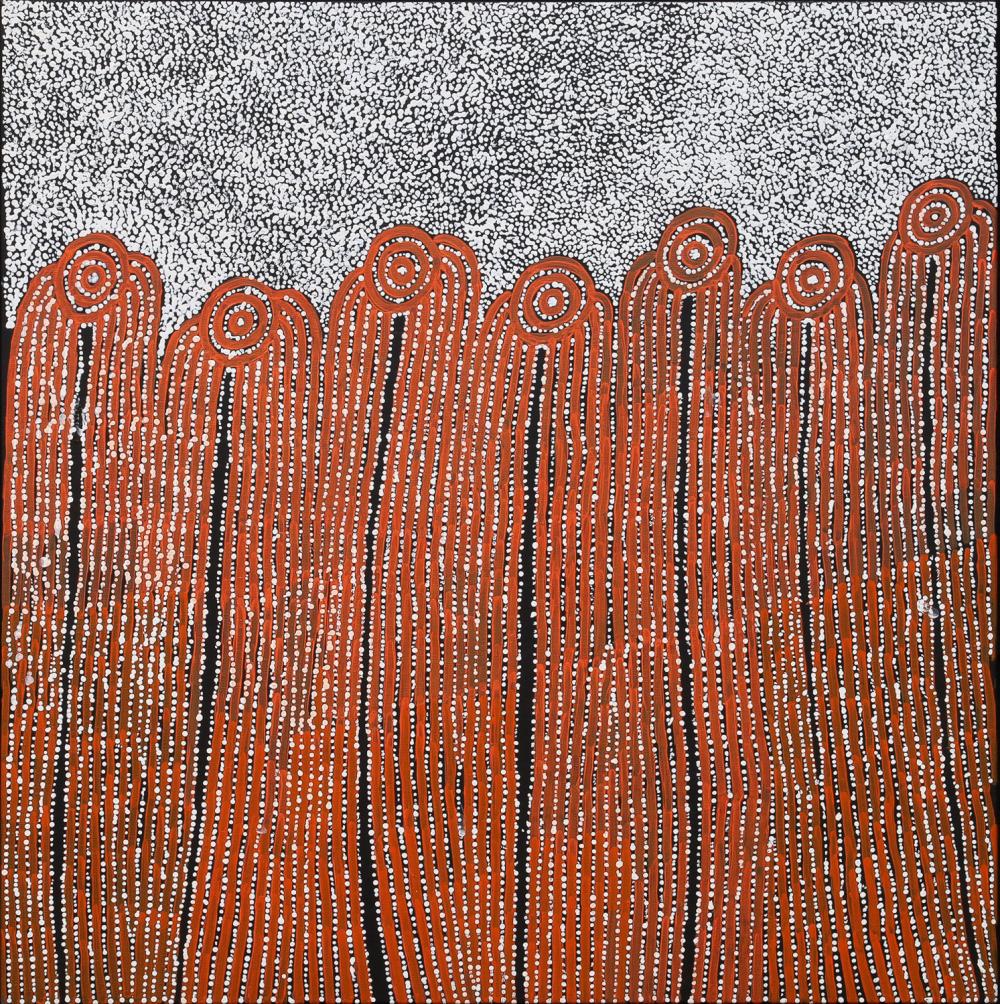 glenys gibson napaltjarri women s ceremony acrylic on linen 102cm x 101cm · Ozbid Auctions · 2026-01-26 Glenys Gibson Napaltjarri comparable auction result: glenys gibson napaltjarri women s ceremony acrylic on linen 102cm x 101cm