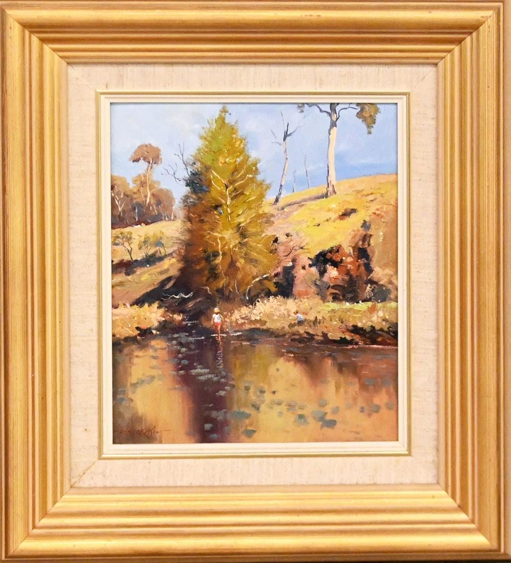 Richard Chamerski comparable auction result: richard chamerski playful days among waterlilies woodend