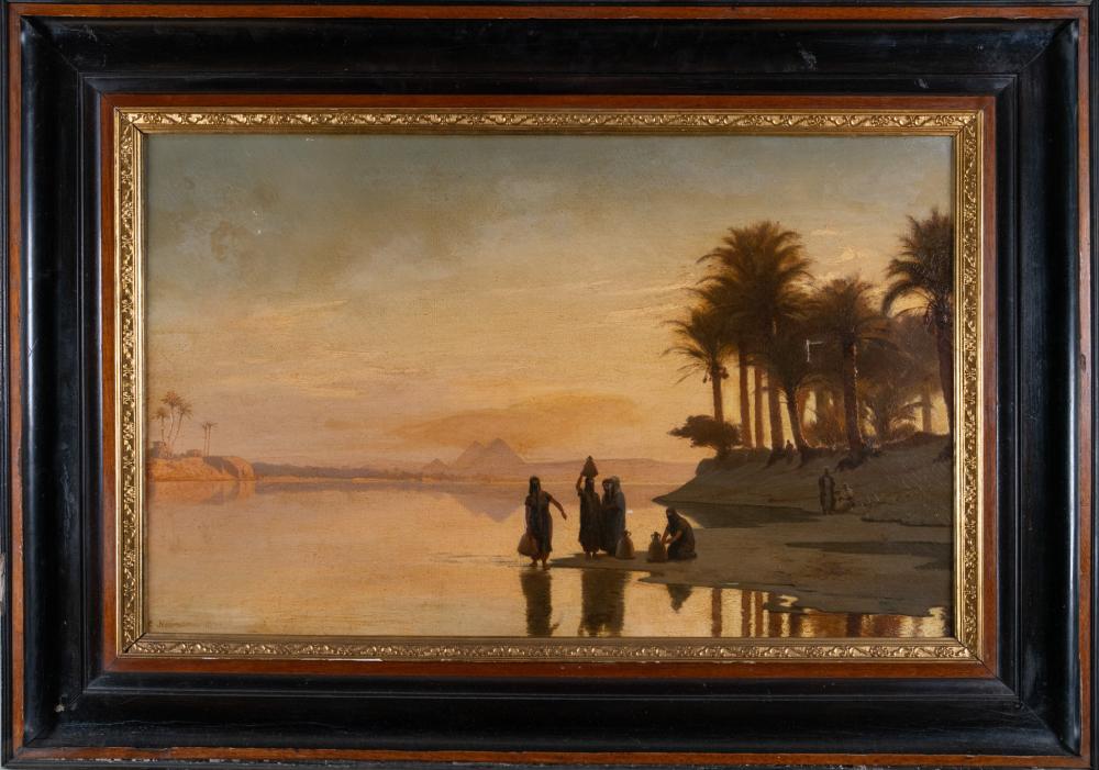 Emil Neumann comparable auction result: emil friedrich neumann german 1842 1903 gathering water by the nile