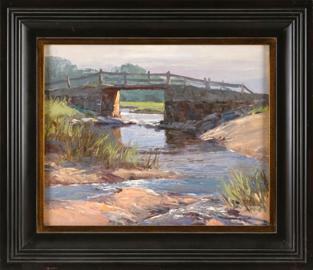 Ken Gore comparable auction result: ken gore massachusetts illinois 1911 1990 stone bridge oil on board 16 x 20 framed 23 x 27