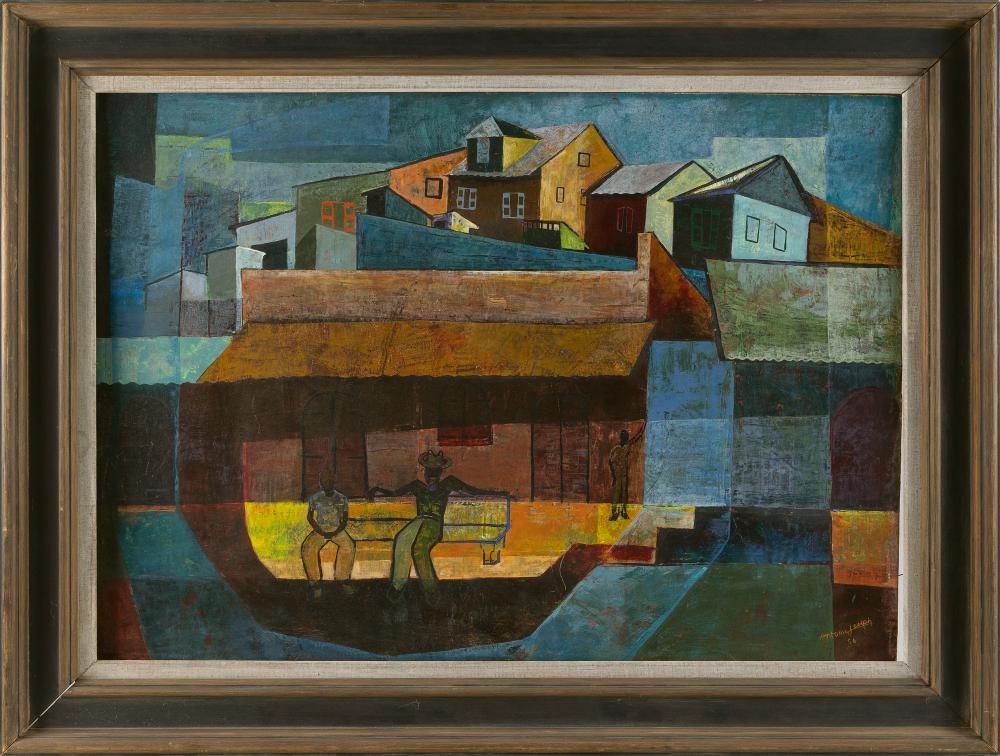 Antonio Joseph comparable auction result: antonio joseph haiti 1921 2016 village scene oil on masonite 27 x 38 framed 35 x 46
