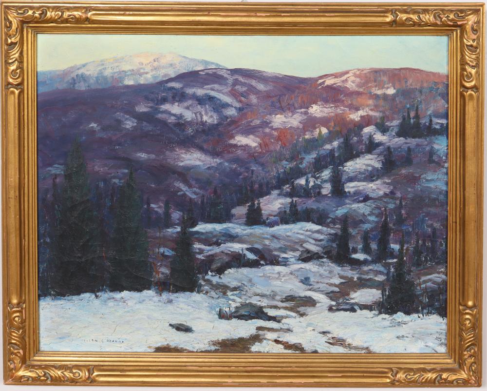 Ellen Ozanne (1881-1970) Antique American Woman Artist Winter Impressionist Framed Oil Painting sold by Curated Gallery Auctions, lot 134 — auction record photograph