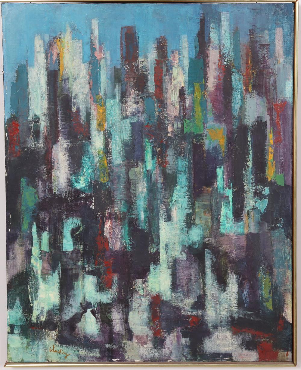 erwin wending 1914 1993 expressionist mid century modern abstract cityscape oil painting on canvas · Curated Gallery Auctions · 2026-02-08 Erwin Wending comparable auction result: erwin wending 1914 1993 expressionist mid century modern abstract cityscape oil painting on canvas