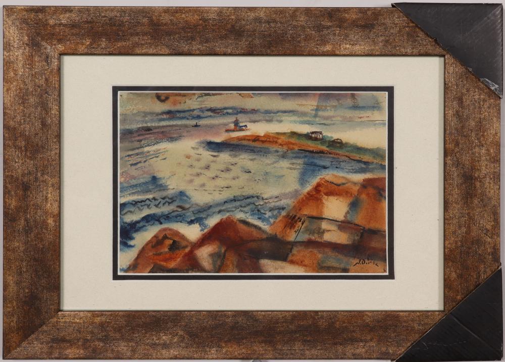 Nathaniel Dirk comparable auction result: nathaniel dirk 1895 1961 signed vintage american modernist coastal seascape painting
