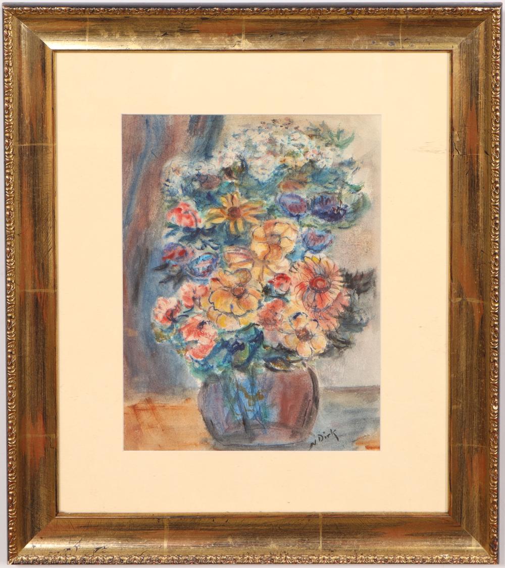 Nathaniel Dirk comparable auction result: nathaniel dirk 1895 1961 signed vintage american modernist flower still life painting