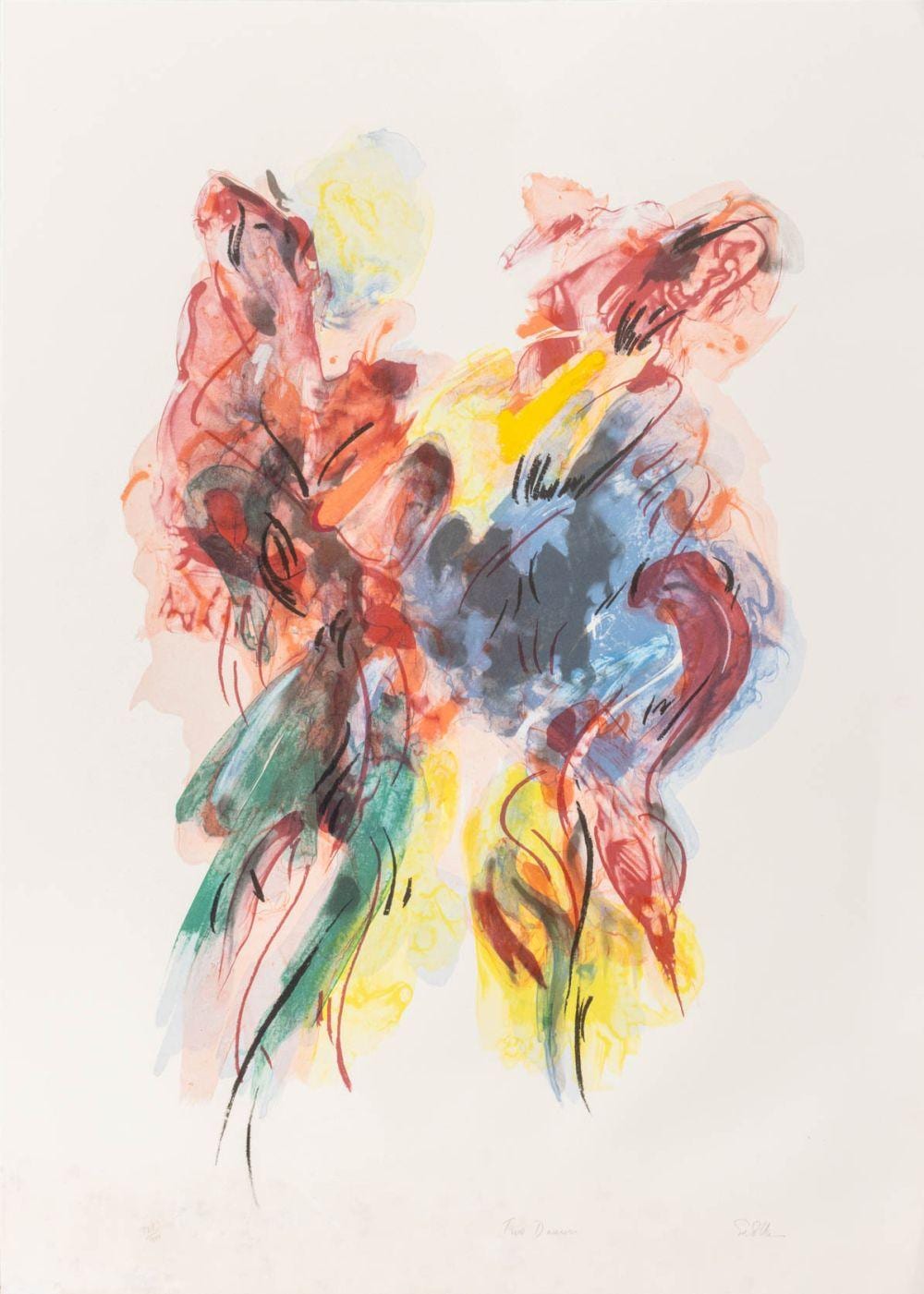 Edward Colker comparable auction result: ed colker two dancers lithograph