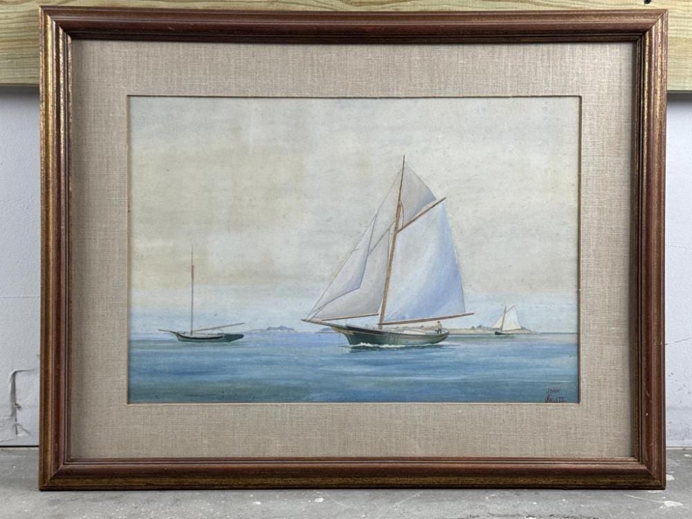 John Faunce Leavitt comparable auction result: john faunce leavitt massachusetts connecticut 1905 1974 portrait of the sailboat emma c berry watercolor on paper 14 5 x 21 framed 23 x 30