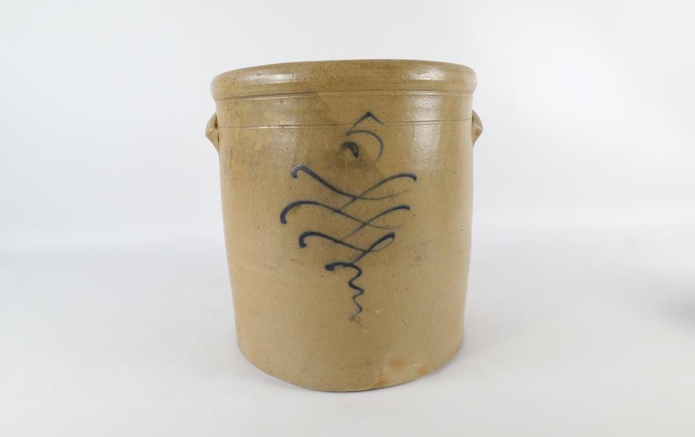 Antique 5 Gallon Stoneware Crock sold by Bodnar's Auction Sales, lot 133 — auction record photograph