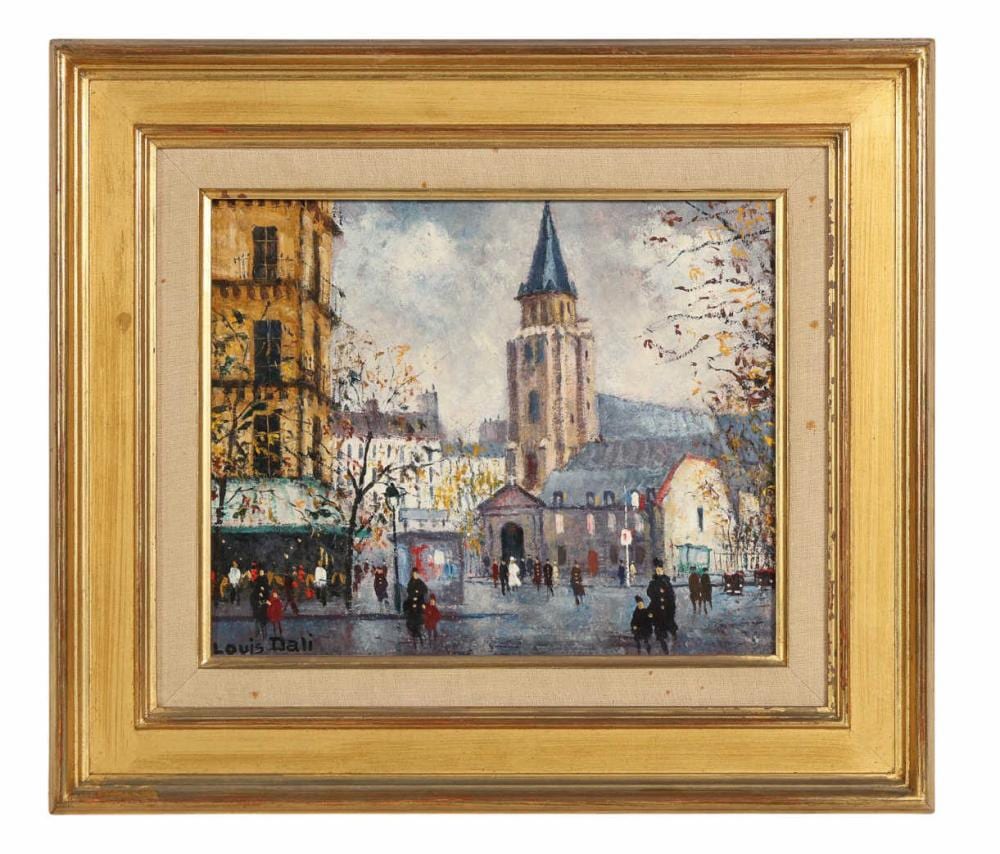 Louis Dali comparable auction result: louis dali 1905 1994 parisian street oil painting
