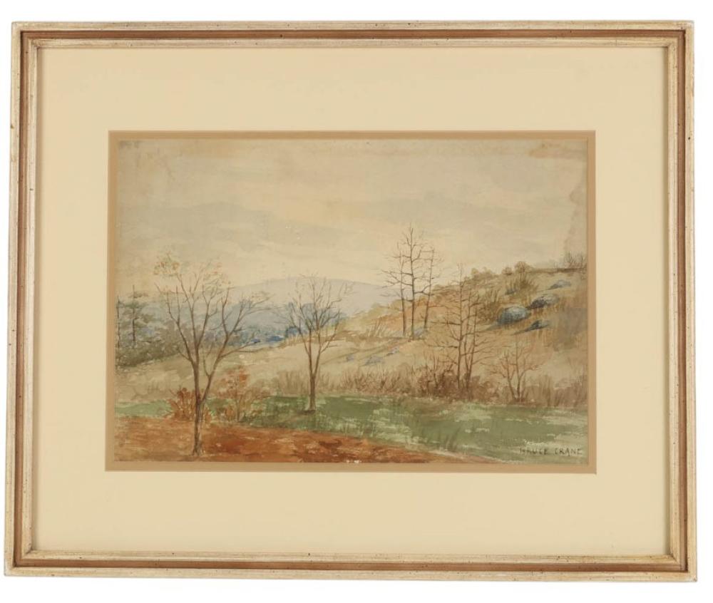 bruce crane 1857 1937 valley watercolor painting · Hill Auction Gallery · 2026-02-11 Bruce Crane comparable auction result: bruce crane 1857 1937 valley watercolor painting