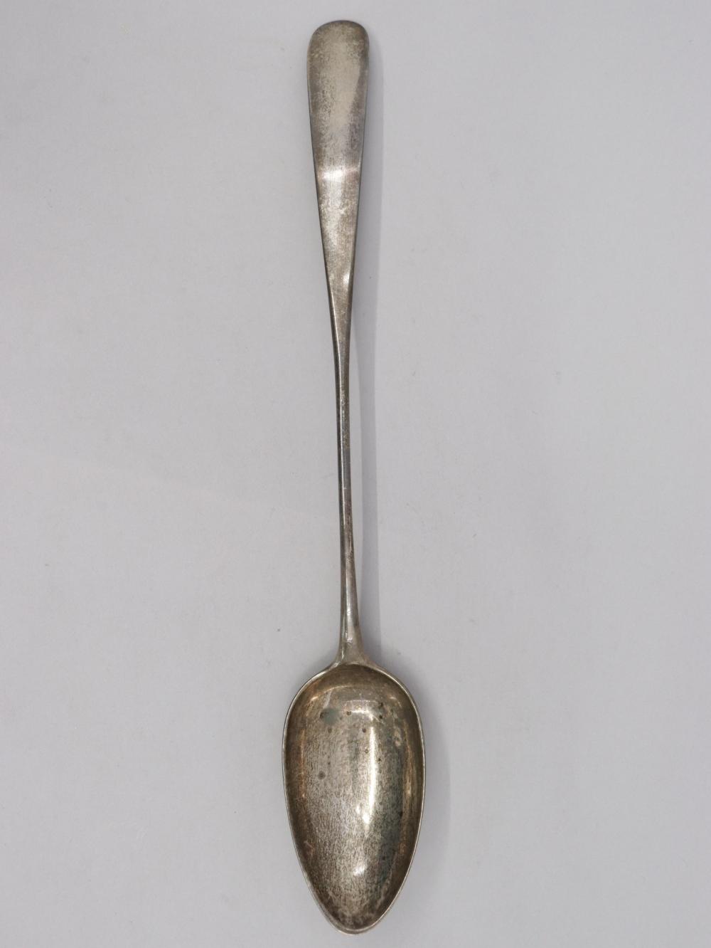 Auction comp thumbnail for HALLMARKED STERLING SILVER BASTING SPOON, OLD ENGLISH PATTERN, EDINBURGH, 1798 BY ROBERT GRAY, WEIGHT 105G (Albion Antique Auction Centre, Lot 158)