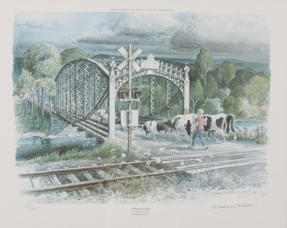 Woldemar Neufeld comparable auction result: woldemar neufeld the boardman bridge litho